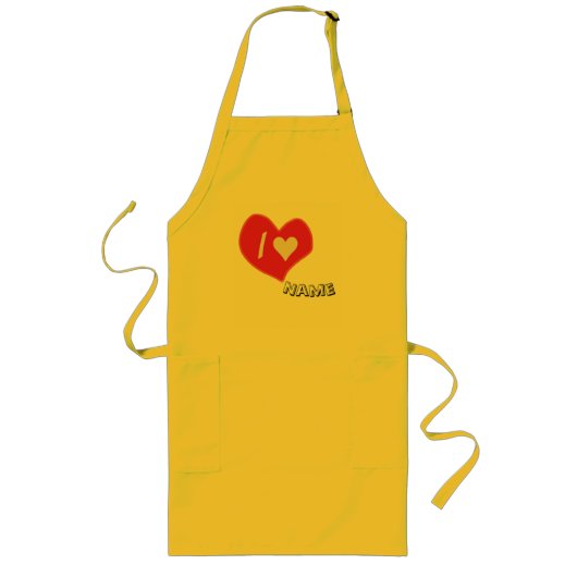 “Ik♥Jou Hart – Cute Romantisch Cadeau Ontwerp” Lang Schort (Voorkant)