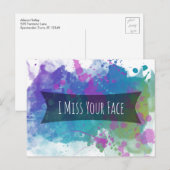 Ik juf je gezicht kleurrijke schildersla briefkaart (Voorkant / Achterkant)