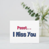 Ik juf je roze en blauwe tekst briefkaart (Staand voorkant)