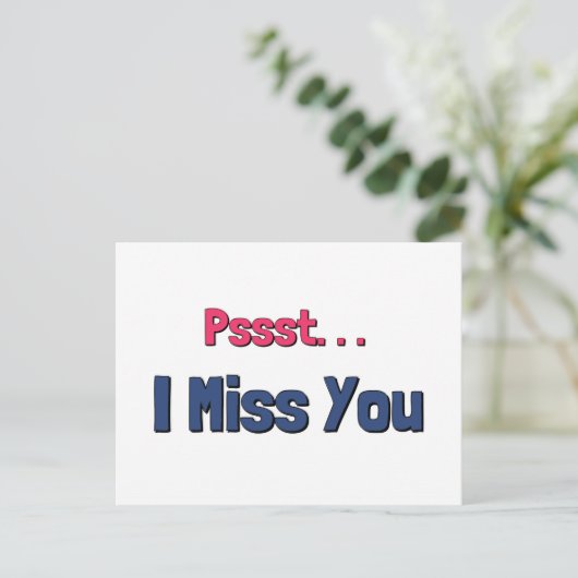 Ik juf je roze en blauwe tekst briefkaart (Staand voorkant)