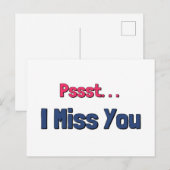 Ik juf je roze en blauwe tekst briefkaart (Voorkant / Achterkant)