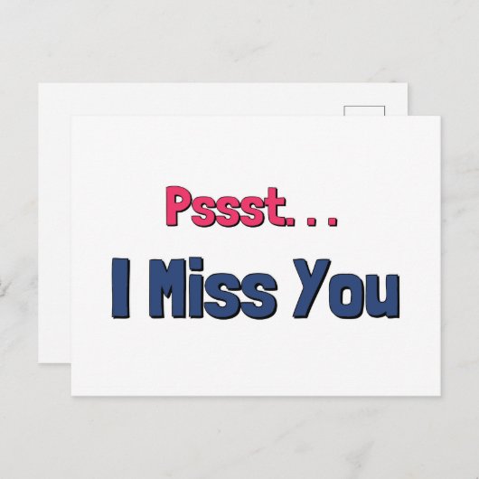 Ik juf je roze en blauwe tekst briefkaart (Voorkant / Achterkant)