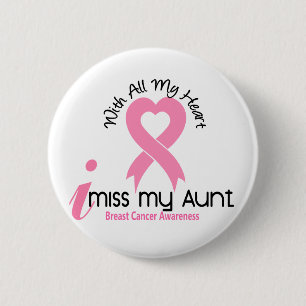Ik juf mijn tante Breast Cancer Ronde Button 5,7 Cm