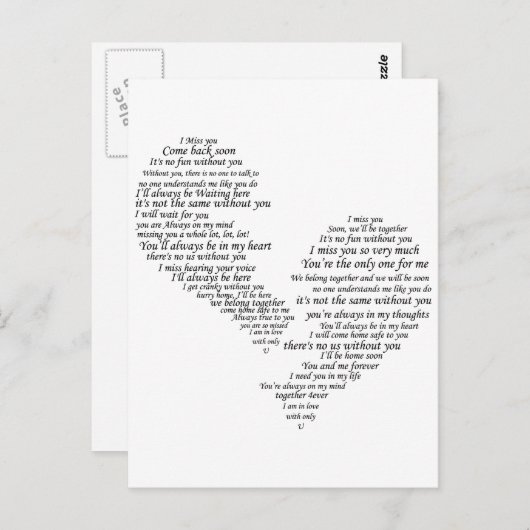 Ik juffrouw je - Gebroken gescheiden hart Briefkaart (Voorkant / Achterkant)