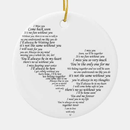 Ik juffrouw je - Gebroken gescheiden hart Keramisch Ornament (Voorkant)