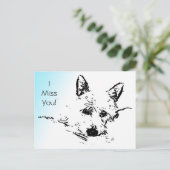 Ik juffrouw je! Westie Digitale foto Kunstinkschet Briefkaart (Staand voorkant)