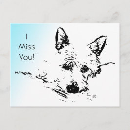 Ik juffrouw je! Westie Digitale foto Kunstinkschet Briefkaart