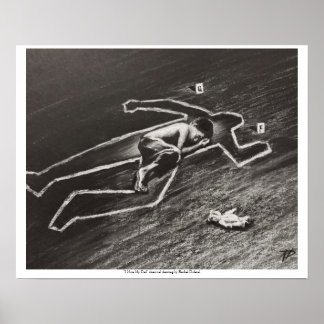 Ik juffrouw mijn vader-houtskool tekening door Rac Poster