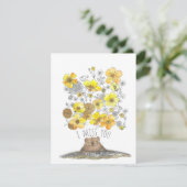 Ik juffrouw U Cute Groundhog en Flowers Waterverf Kaart (Staand voorkant)