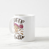 Ik juich een late schattige cheerleading koffie koffiemok (Voorkant links)