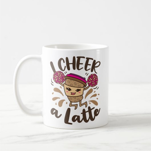 Ik juich een late schattige cheerleading koffie koffiemok (Links)