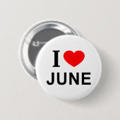 Ik ❤️ JUNI Ik HOU VAN JUNI Ik HART JUNI Ronde Button 5,7 Cm (Voorkant /achterkant)
