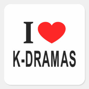 Ik ❤️ K-DRAMA'S Ik hou van K-DRAMA'S Ik HEART K-DR Vierkante Sticker
