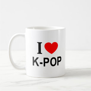 Ik ❤️ K-POP, ik hou van K-POP I HEART K-POP Koffiemok