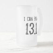Ik kan 13.1 rennen - linkshandigen matglas bierpul (Voorkant rechts)