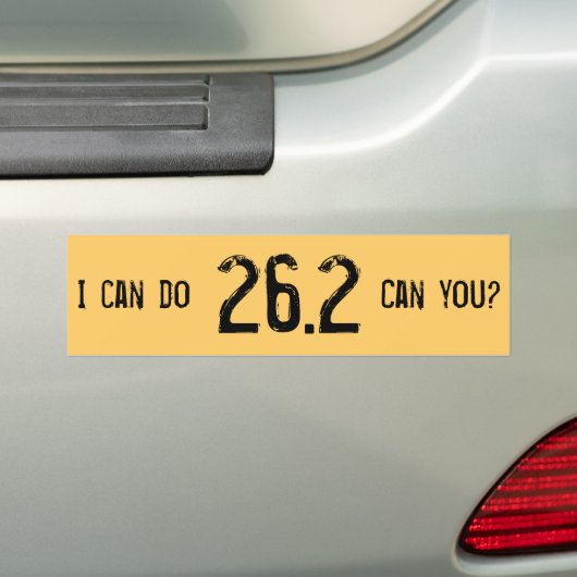 Ik kan 26.2 — Kun je dat? - Gepersonaliseerd Bumpersticker (Op auto)