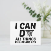 IK KAN ALLE DINGEN BASKETBAL GRAPPIG BRIEFKAART (Staand voorkant)