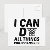 IK KAN ALLE DINGEN BASKETBAL GRAPPIG BRIEFKAART (Voorkant / Achterkant)