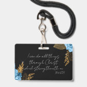 Ik kan alle dingen bijbelvers doen badge (Voorzijde met lanyard)