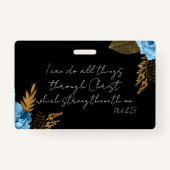 Ik kan alle dingen bijbelvers doen badge (Voorkant)