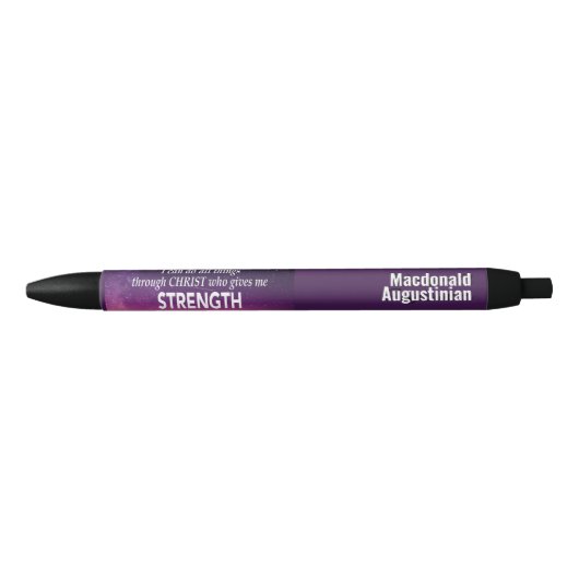 IK KAN ALLE DINGEN Christelijk gepersonaliseerd DO Zwarte Inkt Pen (Voorkant)