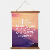 Ik kan alle dingen Christelijk opknoping wandtapij Hangend Wandkleed (Voorkant)