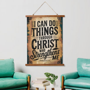 Ik kan alle dingen doen Christelijk Wall Hangend Wandkleed