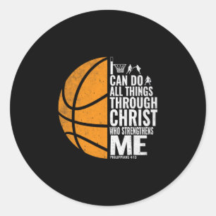 Ik kan alle dingen doen door Christus Christelijke Ronde Sticker