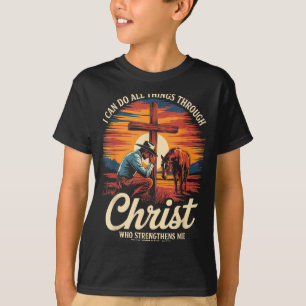 Ik kan alle dingen doen door Christus Cowboy Chris T-shirt