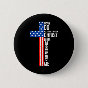 Ik kan alle dingen doen door Christus Jezus Christ Ronde Button 5,7 Cm