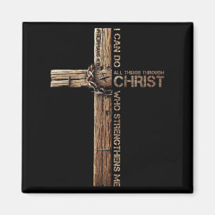 Ik kan alle dingen doen door Christus, kruis Jezus Magneet