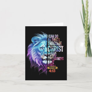 Ik kan alle dingen doen door Christus Leeuw Gelove Kaart