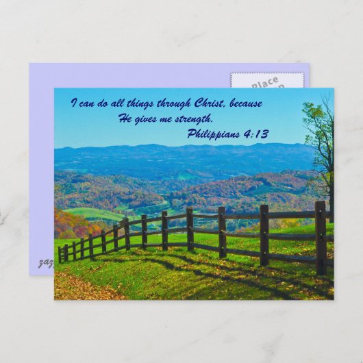 Ik kan alle dingen doen door Christus, omdat Hij g Briefkaart (Voorkant / Achterkant)