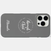 Ik kan alle dingen doen door Christus Schriftgrijs Case-Mate iPhone Case (Achterkant (horizontaal))