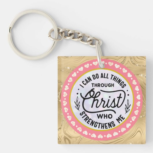 Ik kan alle dingen doen door Christus Sleutelhanger (Voorkant)