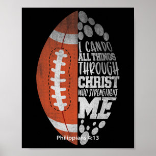 Ik kan alle dingen doen door Christus Voetbal Chri Poster
