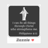 Ik kan alle dingen doen door Christus (wit) Sticker (Vel)