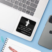 Ik kan alle dingen doen door Christus (wit) Sticker (Laptop met iPhone)