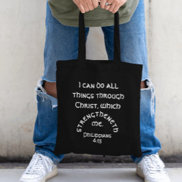 Ik kan alle dingen doen Filippenzen 4 Bijbelvers Tote Bag