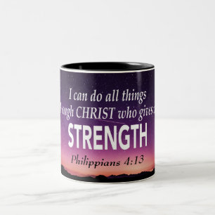 Ik kan alle dingen doen Filippus 4:13 Christelijke Tweekleurige Koffiemok