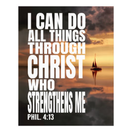 IK KAN ALLE DINGEN DOEN VIA CHRIST DIE VERSTERKT FOTO AFDRUK