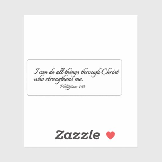 Ik kan alle dingen doen via Christus - Clear Sticker (Vel)
