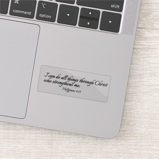 Ik kan alle dingen doen via Christus - Clear Sticker (Detail)