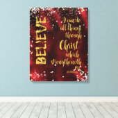 Ik kan alle dingen doen via Christus KJV Schrift Canvas Afdruk (Insitu (Houten vloer))