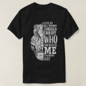 Ik kan alle dingen doen via de religieuze bijbel v t-shirt (Design voorkant)
