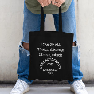 Ik kan alle dingen Filippenzen 4 Bijbelvers Tote Bag