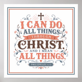 Ik kan alle dingen Spirituele Christelijke Quote Poster