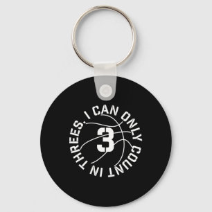 Ik kan alleen maar tellen in 3s bysketbyll 3 point sleutelhanger