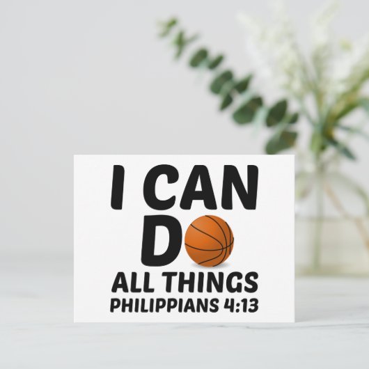 IK KAN ALLEMAAL DINGEN BASKETBAL BRIEFKAART (Staand voorkant)
