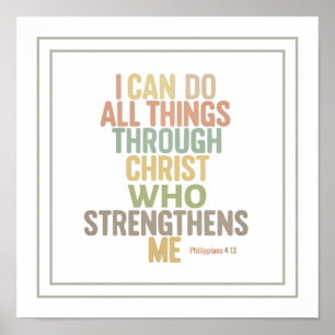 Ik kan alles Bijbelvers Filippenzen 4:13 Poster